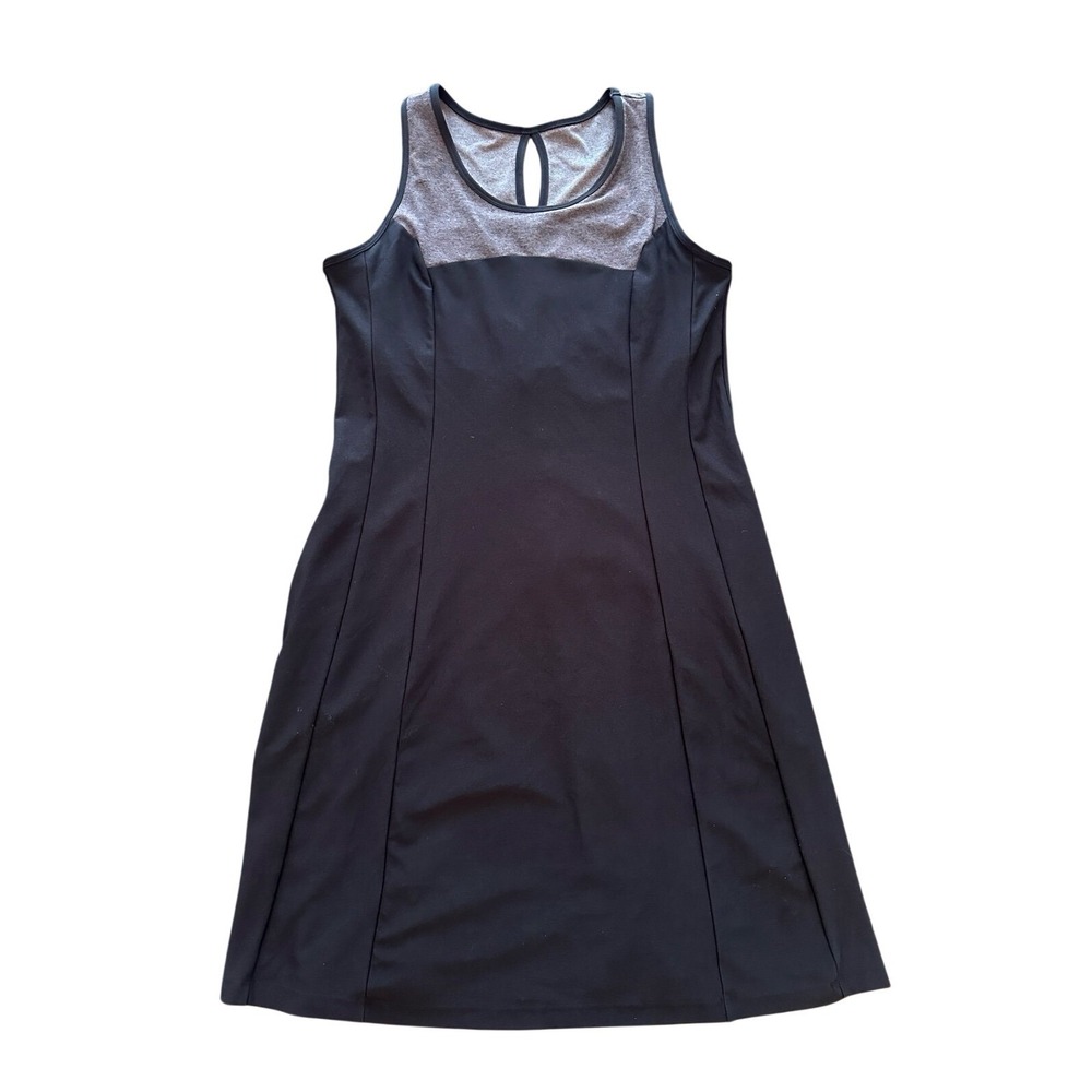 Mondetta Performance Luxury Dress Womens Medium Black Gray Athletic Keyhole Back